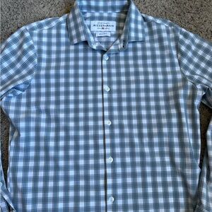 Mizzen+Main Button Down Shirt Medium Trim Fit Leeward Gray Plaid